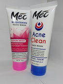 Mec Brightening & Acne Clean Face Wash Combo – Daily Facial Foam (2 x 100g)